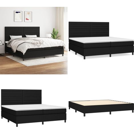 Boxspringbett mit Matratze Schwarz 200x200 cm Stoff - Boxspringbett - Doppelbett - Schlafsystem - Bettenrahmen - Matratze - Home & Living (1/5)