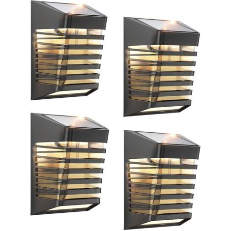Lumiere Solaire Exterieur-4 Pack, Lampe Solaire Exterieur Jardin, 2 Modes IP54 Etanche Eclairage Exterieur Solaire pour Jardin, Clôture, Patio, Escalier, Mur, Marche
