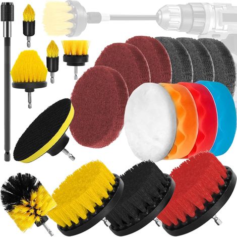 Nettoyage Profond Sans Effort : Coffret 20 Brosses Interchangeables pour Visseuse (Auto, Sol, Tapis) (1/5)