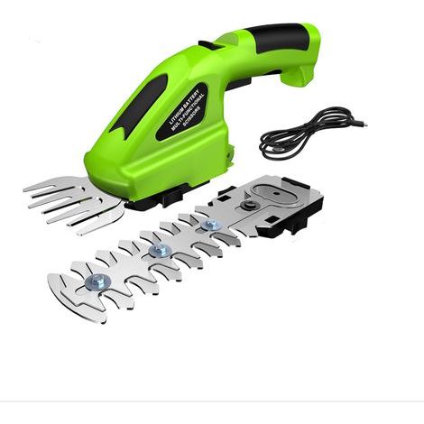 7.2V Cisaille Sculpte Haie et Cisaille a Gazon sans Fil, 2000mAh Taille Haies/Herbe Mini avec 2 Lames, 1100r/min,pour Couper Les Haies, Les pelouses (1/5)
