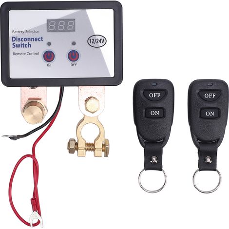 Ortviai Interrupteur de déconnexion batterie à distance 12/24 V 240 A pour voiture, camion, bateau – télécommande intégrée (1/5)