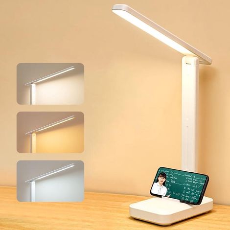Lampe de bureau LED tactile, protection des yeux, 3 couleurs, 3 niveaux de luminosité, lampe de chevet et de lecture (1/5)