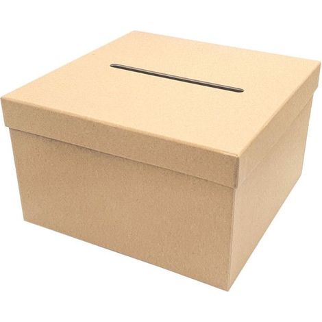 Urne - Kraft - Carré - A décorer - Carton - 24,5x24,5x15cm