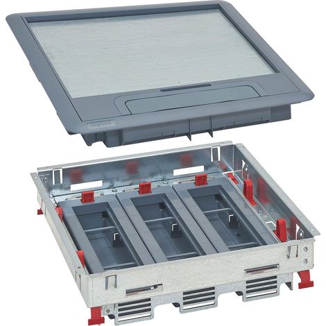 Legrand – Boîte de sol complète 24 modules – Supports horizontaux pour tous types de sol – Hauteur réglable 80-110mm – Installation rapide sans outil