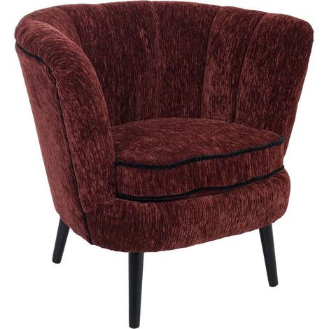 Sillón de madera tapizado rojo 86x70x76h cm (1/5)