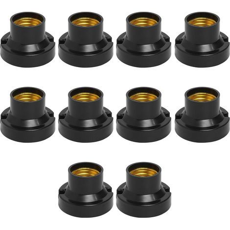 10 douilles à vis E27 pour plafonnier - Base de plafonnier E27 - Douilles pour plafonnier encastré - Convient aux lampes à incandescence et halogènes (1/5)