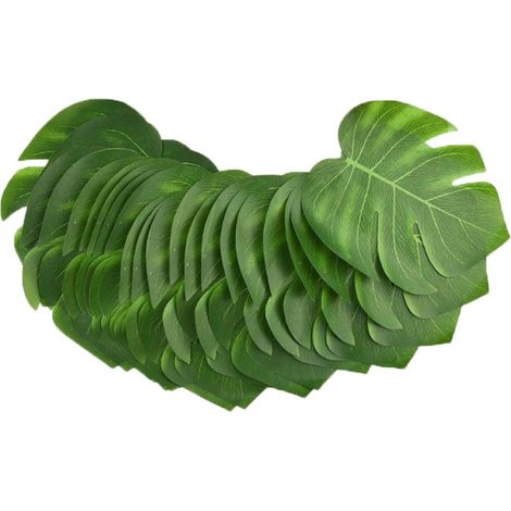 Artificielles de Monstera en Tissu de Soie Vert 36 Feuilles Lot de 36pcs Décoration Solide pour Salon et Table à Manger Intérieure (1/5)