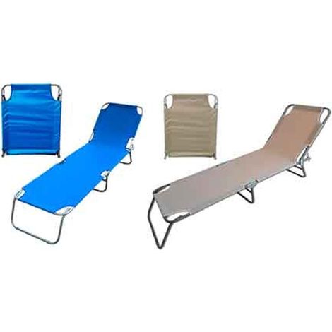LETTINI DA SPIAGGIA PIEGHEVOLE 187x55x24 cm - Colore Beige