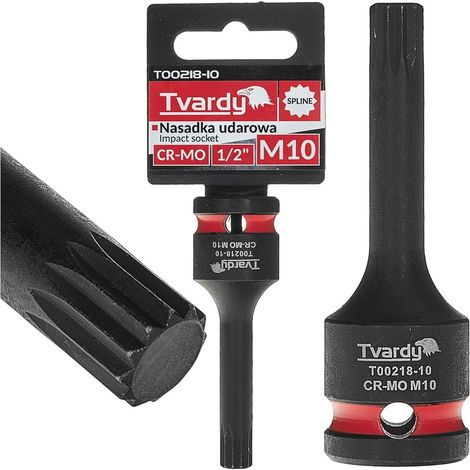 Vaso de impacto estriado de 1/2" M10 CR-MO (10/100) (1/4)