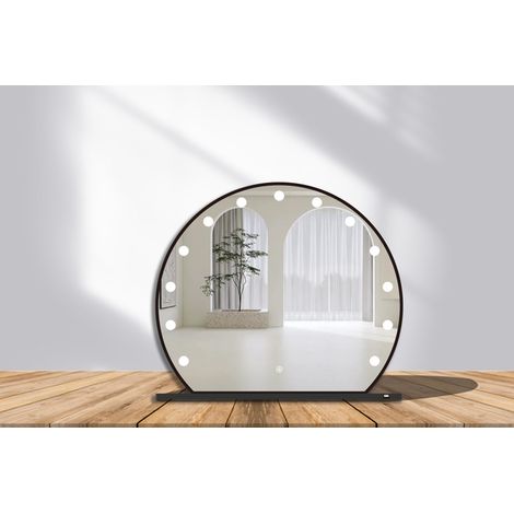 FugaFlow Eccelente Arredo Miroir - 80x72x12 - avec éclairage - interrupteur tactile - metal black