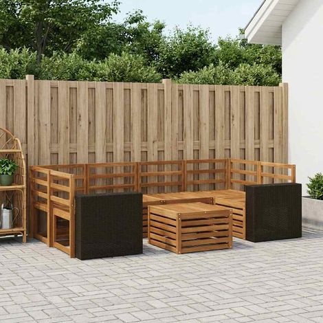 vidaXL Outdoor-Sofagarnitur 7 pcs Natur Massivholz Akazie (1/5)