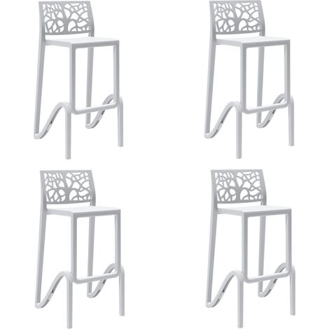Sgabello bar impilabile alto H. seduta 75 cm TETI Bianco set 4 pezzi (1/2)