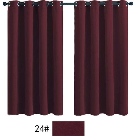 Rideau occultant pour salon, rideau isolant thermique, rideau à œillets, convient pour porte-fenêtre (2 pièces, 132 x 160 cm).