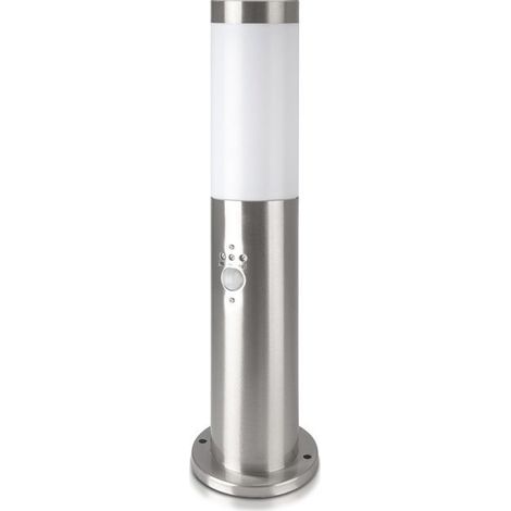 Lámpara de pie LED para jardín V-TAC, 45 cm, portalámparas E27, sensor de movimiento, acero, IP44