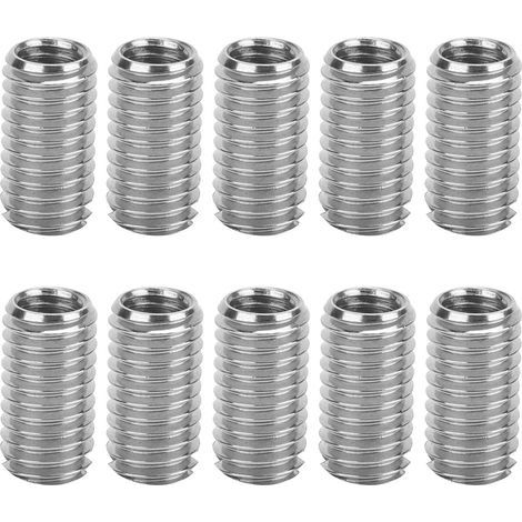 ,10pcs Intérieur M6 1.0 Extérieur M8 1.25 Lueur 15mm Inserts Filetés à Fente
