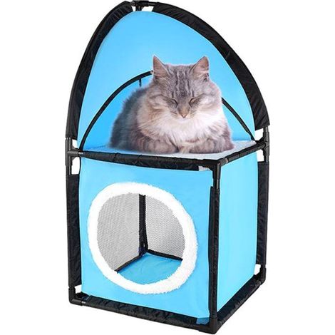 004065 Caseta de 2 niveles para gatos KITTY CORNER acolchada 71 x 36 x 36cm (1/5)