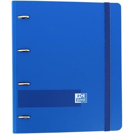 Oxford &ampyou raccoglitore a 4 anelli in polistirolo con ricarica 100h 5x5 a4+ blu navy