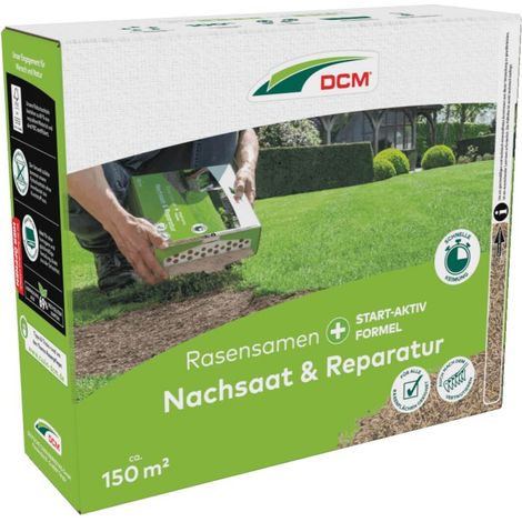 DCM graines de gazon sursemis & réparation 2250 g de graines de gazon et d'engrais organique pour gazon