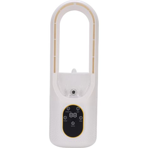 Ventilateur de bureau, silencieux, sans pales, 6 vitesses, avec lumière LED 5 couleurs, minuteur, réservoir d'eau de 300 ml, brumisateur USB personnel pour bureau, salon (1/5)