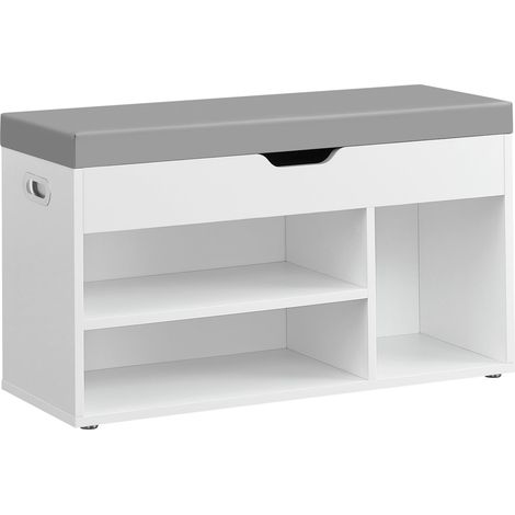 Bibliothèque en Bois, Étagère de Rangement, Meuble de Rangement Cube, pour Salon Bureau, Blanc Nuage et Gris Tourterelle LHS030WB04 (1/5)