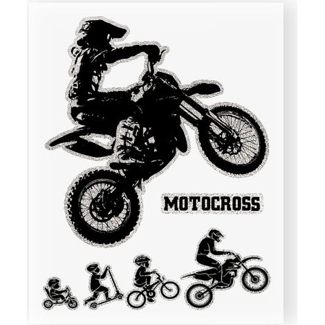 Adesivi Stickers Evolution Biker Cross 10 x 12 cm (1/4)