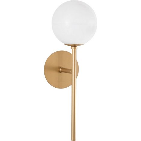 Merano Coral Applique Verre Opale Blanc Laiton Doré LED G9