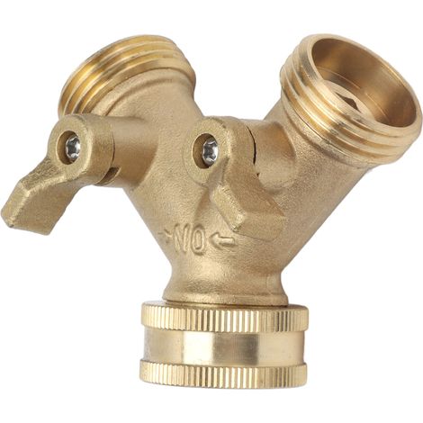 Y-förmiger Wasserverteiler für den Garten, wasserdichter Schlauchanschluss, Doppelauslass-Sprinkler für Pflanzenbewässerung und Autowäsche, robuster Verbinder. (1/5)