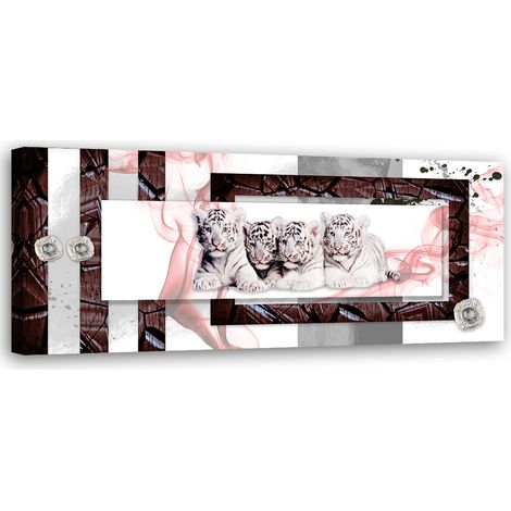 Tableau sur toile Abstrait avec tigres 90x30 (1/5)