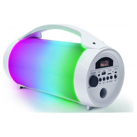 Enceinte Bluetooth - Bigben - PARTY LITE - Effets lumineux - Micro intégré - Poignée blanche