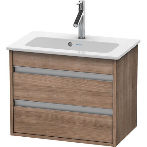 Duravit Ketho Vanity Unità Vanity a parete Compact 6452, 2 cassetti, incl. apertura per sifone e grembiule, 600 mm, per ME by Starck 234263, Colore (anteriore/corpo): Ciliegio del Ticino - KT645207373