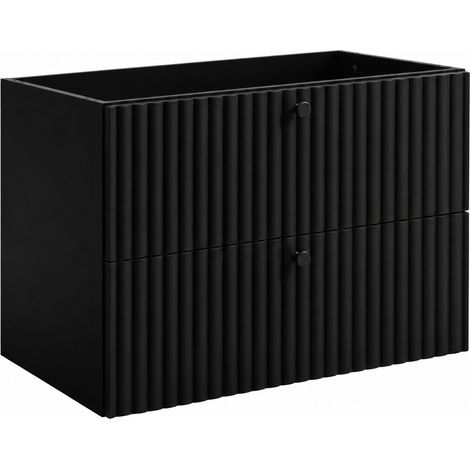 Mobile bagno Bello 80 cm, nero, maniglie nere (1/5)