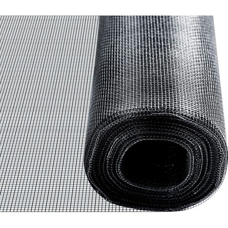 Moustiquaire Pour fenêtre et porte Ultra résistant Noir Largeur: 1,5 m Longueur: 15 mètres