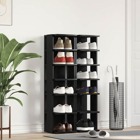 Zapateros 2 uds roble negro 25x27x102 cm madera de ingeniería vidaXL