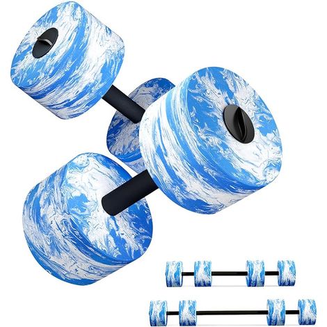 haltères piscines 3 en 1, haltères piscines en mousse EVA haute densité, pour l'aérobic aquatique, la perte de poids, set de 2 pièces
