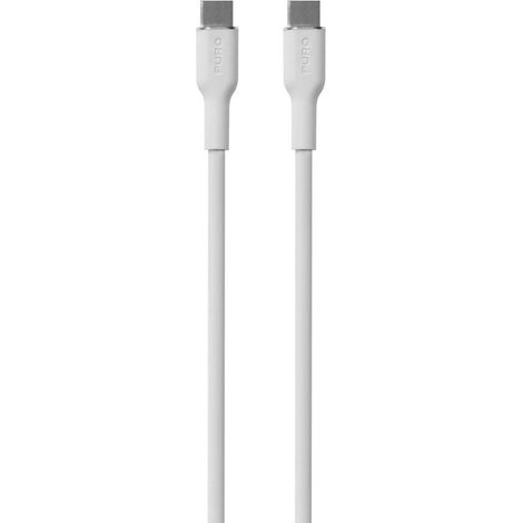 Cable USB-C de silicona de 60 W y 1,5 m - Blanco