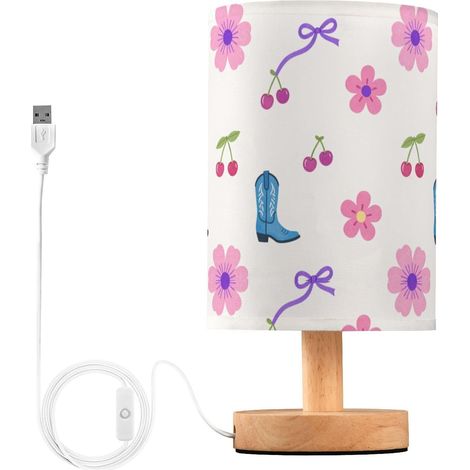 Rétro Cowboy Disco Cerise Léopard LED Lampes de Table Nuit pour (1/5)