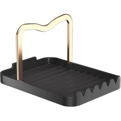 Support à Cuillère et Couvercle en Aluminium Spatial pour Plan de Travail, Rangement Moderne, Maintien Sécurisé du Couvercle, Libère L'espace Cuisine (1/5)