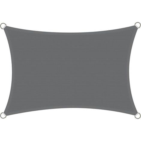 Rectangular shade sail 3x5m HDPE UV protection 5x3 meters sun protection weatherproof breathable for balcony garden and terrace including fixing ropes anthracite. (1/5)