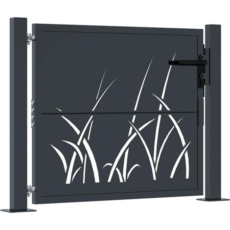Maison Exclusive - Gartentor Anthrazit 100x100 cm Stahl Gras-Desi