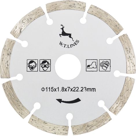 Disco Diamantato 115mm Smerigliatrice Taglio Cemento Piastrelle Edilizia