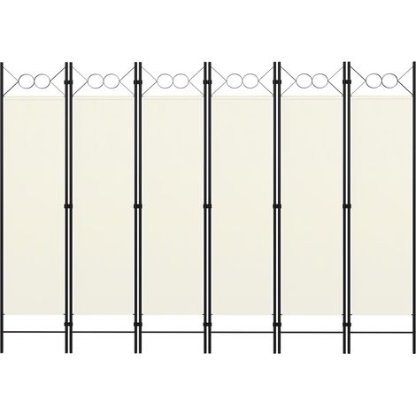 Cloison de séparation 6 panneaux Blanc crème 240x180 (1/5)