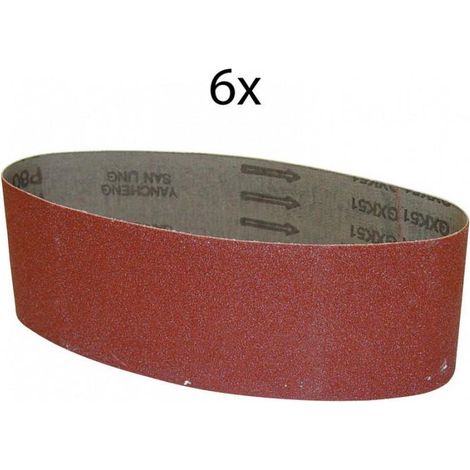 Bandes abrasives 76 x 533 mm G100 - lot de 6 pour ponceuse G58146
