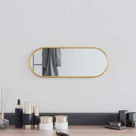 vidaXL Espejo de pared ovalado dorado 40x15 cm (1/5)
