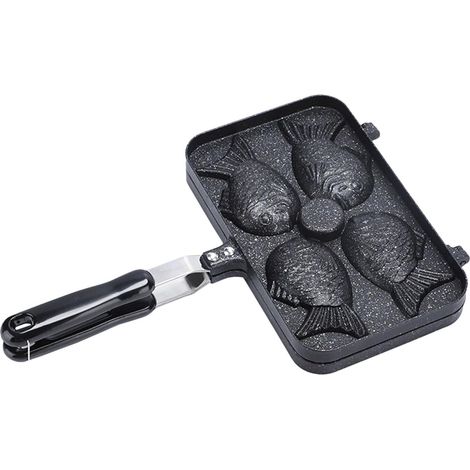 Moule à Gaufres de Poisson Antiadhésif en Aluminium avec Longue Poignée – Poêle Multifonction pour Crêpes et Gâteaux Japonerie – Usage Maison et Petit-Déjeuner Créatif (1/5)