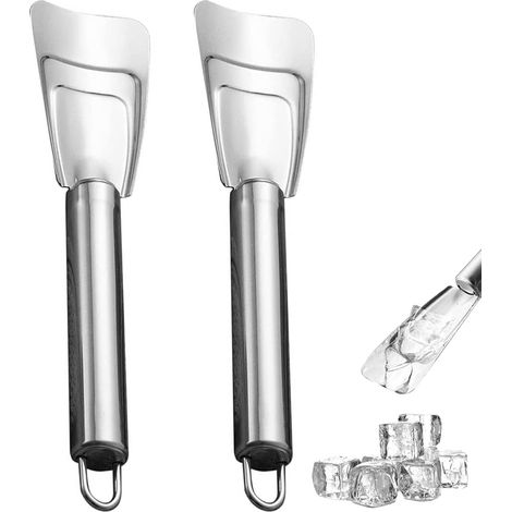 Lot de deux raclettes pour réfrigérateur en acier inoxydable pelles à glace pour dégivrage outil de nettoyage pour congélateur et frigo