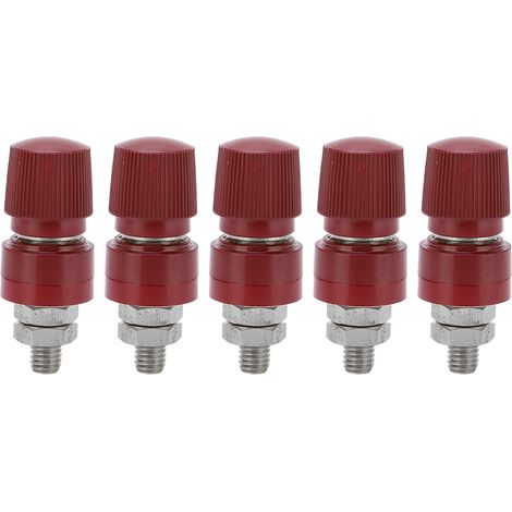 5pcs M8 Bornes de Raccordement Laiton Nickelé Connecteurs d’Onduleur pour Machines à Souder Rouge (1/5)