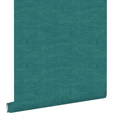papier peint lin bleu canard - ESTAhome (1/5)