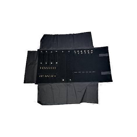 Schmuckkästchen aus Stoff mit mehreren Fächern für Halsketten, Armbänder, Ringe, Ohrringe – Reiseorganizer in stilvollem Design, Schwarz (Schwarz)