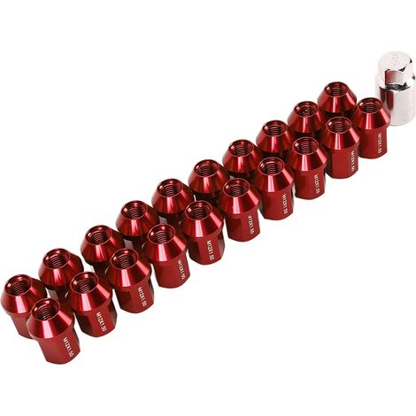 Écrous de roue M12x1.5 35mm en alliage d'aluminium 6061, extrémité fermée, lot de 20, rouge, compatibles Chevrolet Camaro 1983-2002 (1/5)