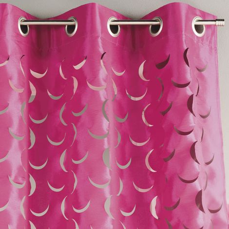 Rideau taffetas léger motif découpé au laser Rose Blush 140x260 cm (1/2)